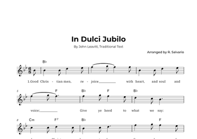In Dulci Jubilo (Key of B-Flat Major) (arr. R. Salvario)