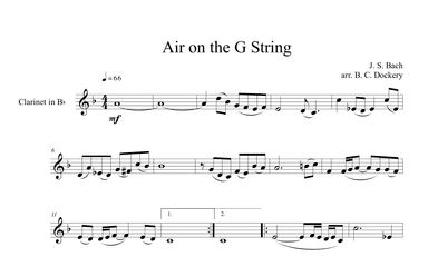 Air on the G String (Clarinet Solo) (arr. B. C. Dockery)