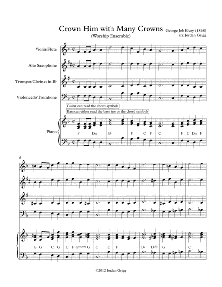 Crown Him with Many Crowns (Worship Ensemble) (arr. Jordan Grigg)
