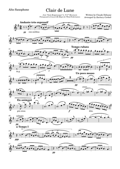 Clair de Lune (arr. Zachary Corbett)