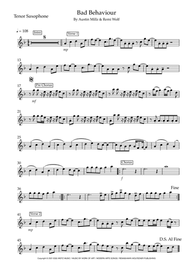 Bad Behavior (arr. Matt Luff)
