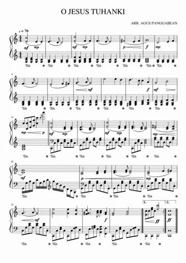 O Jesus Tuhanki. (arr. Agus Panggabean)