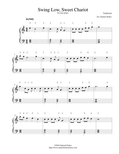Swing Low, Sweet Chariot - for easy piano (arr. Samuel Stokes)