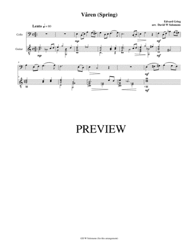 Våren (Spring) for cello and guitar (arr. David Warin Solomons)