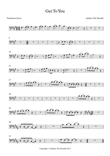 Get To You Bb Trombone Score