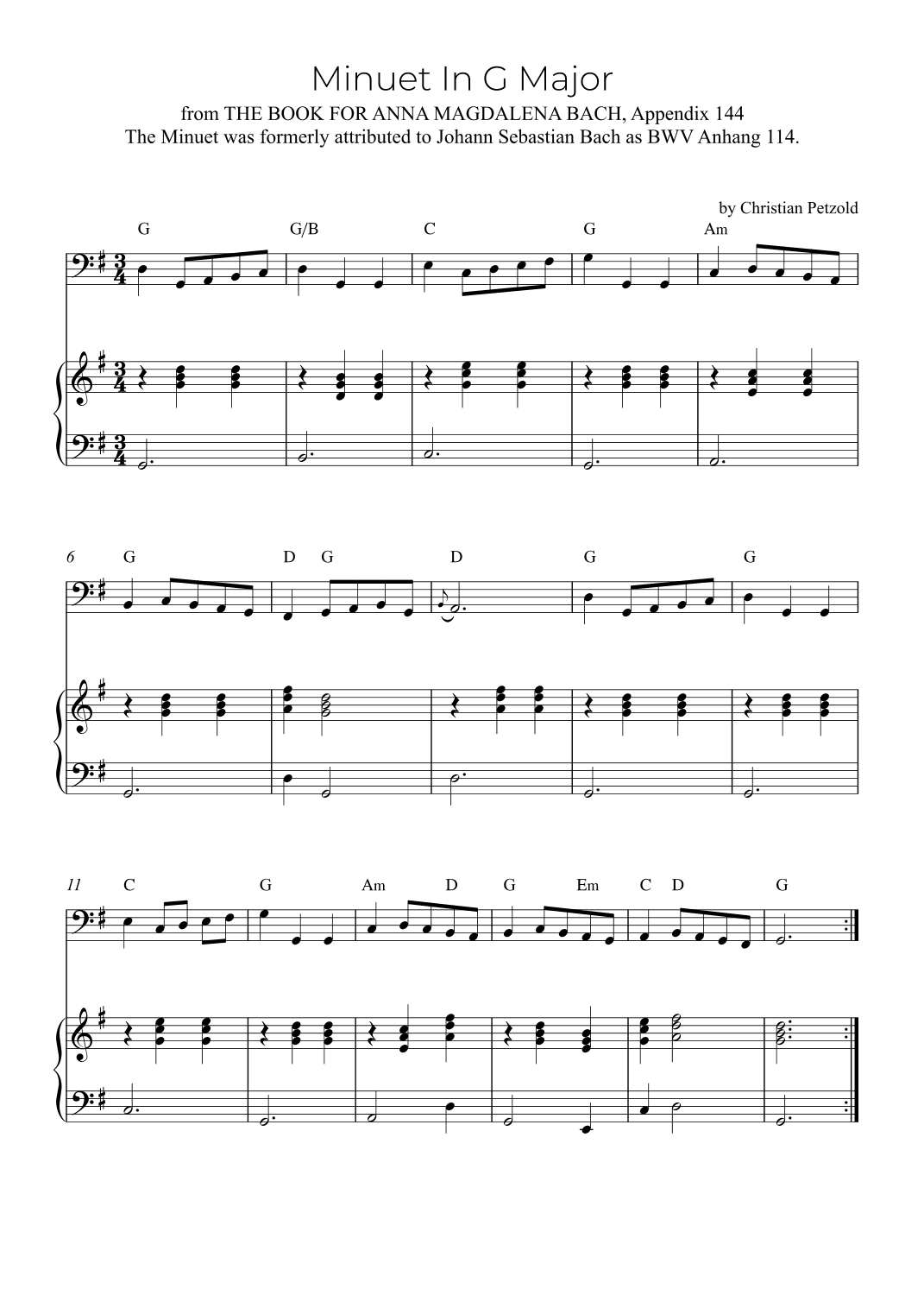 Minuet In G Major (arr. Alex Nunes Rodrigues)