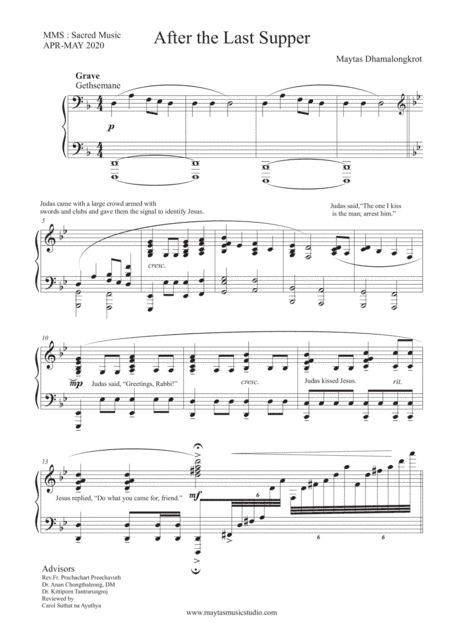 After the Last Supper - Piano Solo by Maytas Dhamalongkrot