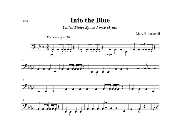 US SPACE FORCE HYMN (Into the Blue) TUBA PART
