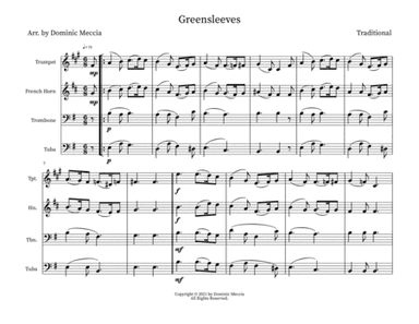 Greensleeves (arr. Dominic Meccia)