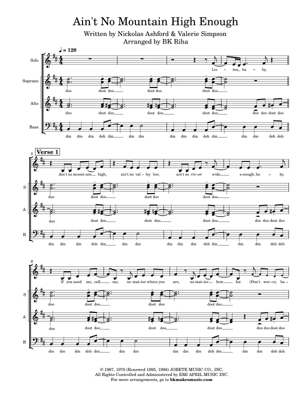 Ain't No Mountain High Enough (arr. BK Riha / Brandy Kay Riha)