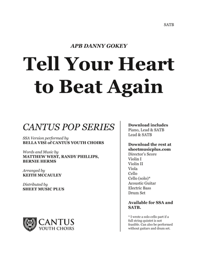 Tell Your Heart To Beat Again (arr. Keith McCauley)