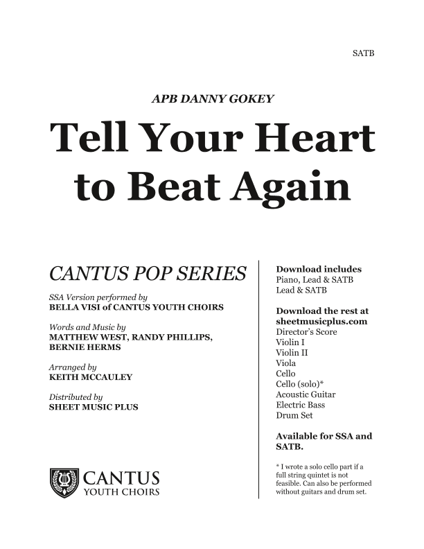 Tell Your Heart To Beat Again (arr. Keith McCauley)