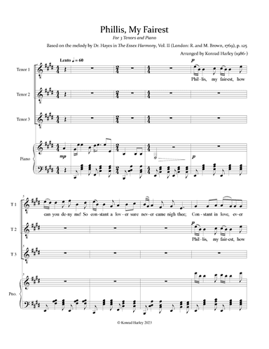 Phillis, My Fairest (arr. Konrad Harley)