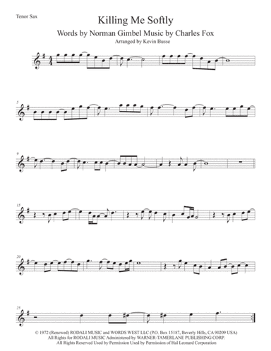 Killing Me Softly With His Song (arr. Kevin Busse)