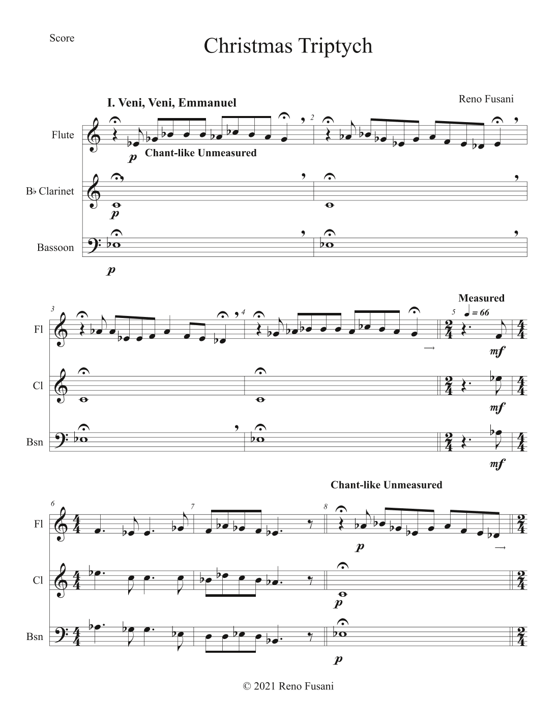 Christmas Triptych (Woodwind Trio Version)