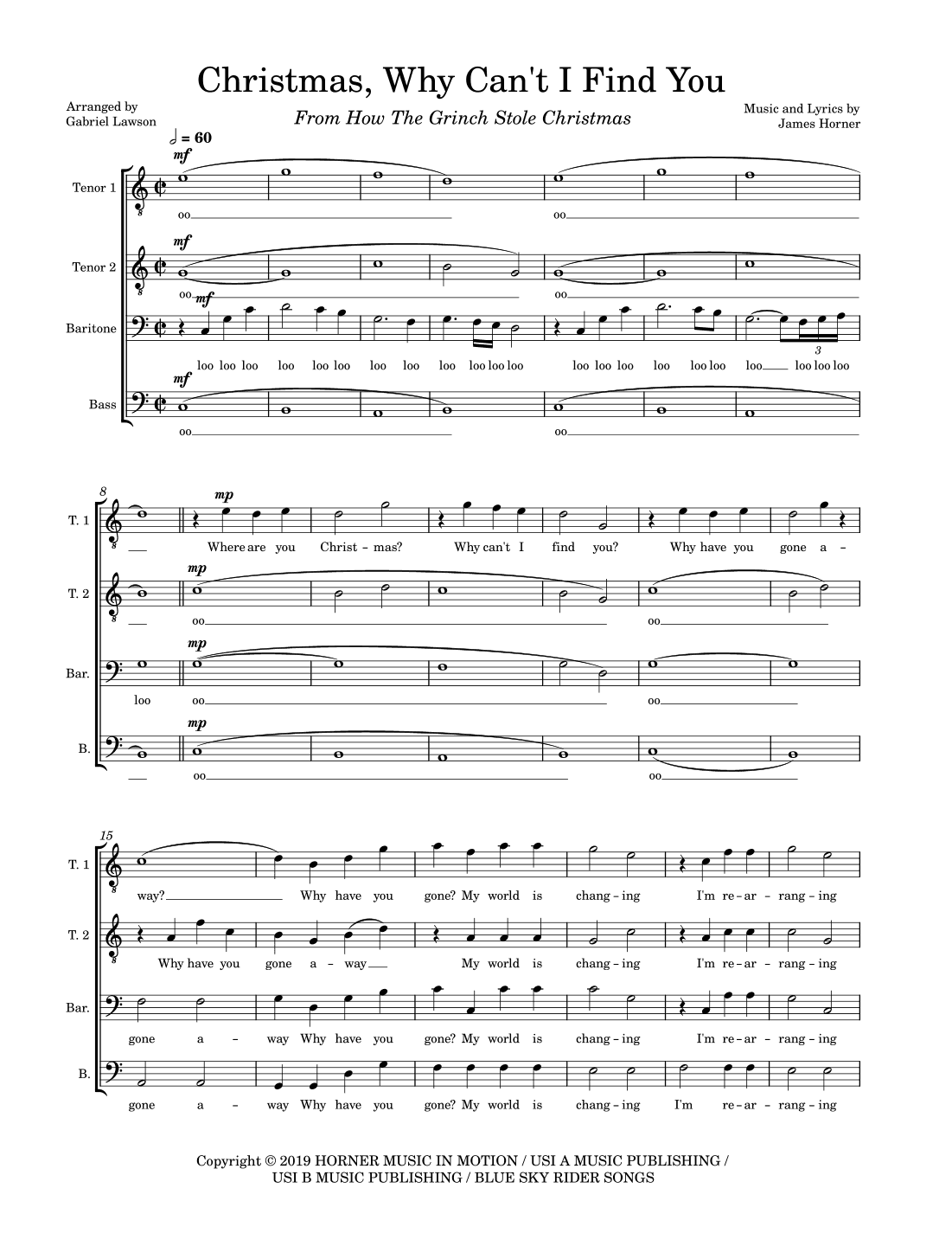 Christmas Why Can't I Find You (arr. Gabriel Lawson)