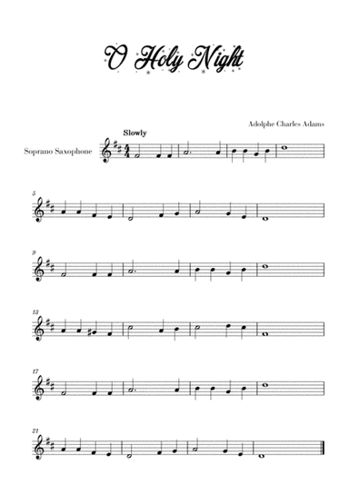 O Holy Night (for Soprano Saxophone) (arr. Cadenza Editions)