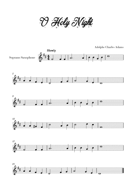 O Holy Night (for Soprano Saxophone) (arr. Cadenza Editions)
