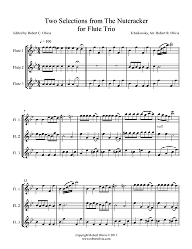 Two Selections from the Nutcracker for Flute Trio (arr. Robert C. Olivia)