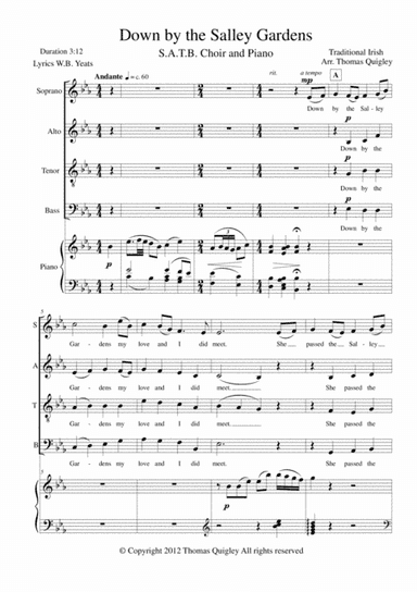 Down by the Salley Gardens (arr. Thomas Quigley)