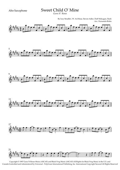Sweet Child O' Mine (arr. Fernando Britto)