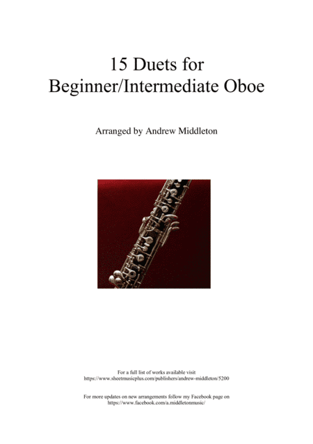 15 Beginner/Intermediate Duets for Oboe (arr. Andrew Middleton)