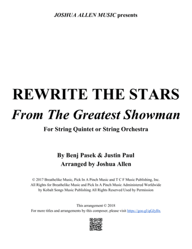 Rewrite The Stars (arr. Joshua Allen)
