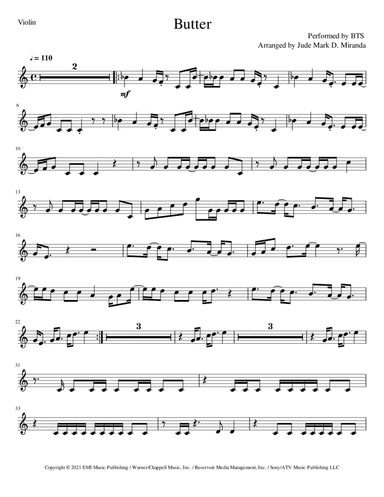 Butter (arr. JUDE MARK D. MIRANDA)