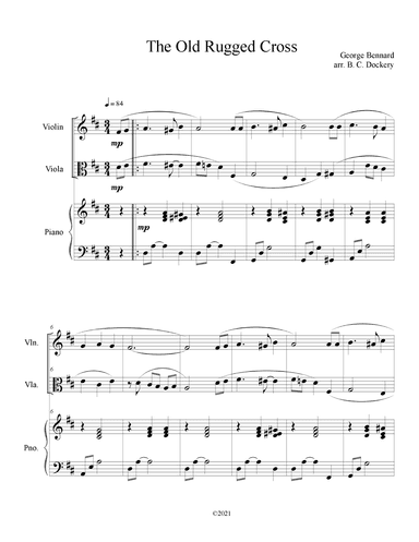 The Old Rugged Cross (Violin and Viola Duet with Piano Accompaniment) (arr. B. C. Dockery)