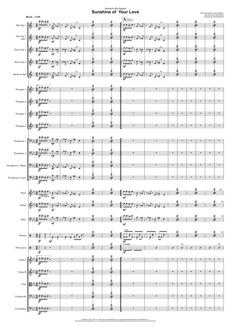 Sunshine Of Your Love (arr. Daryl McKenzie)