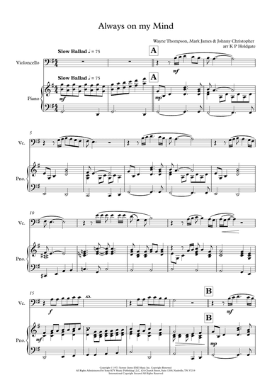 Always On My Mind (arr. Kevin P Holdgate)