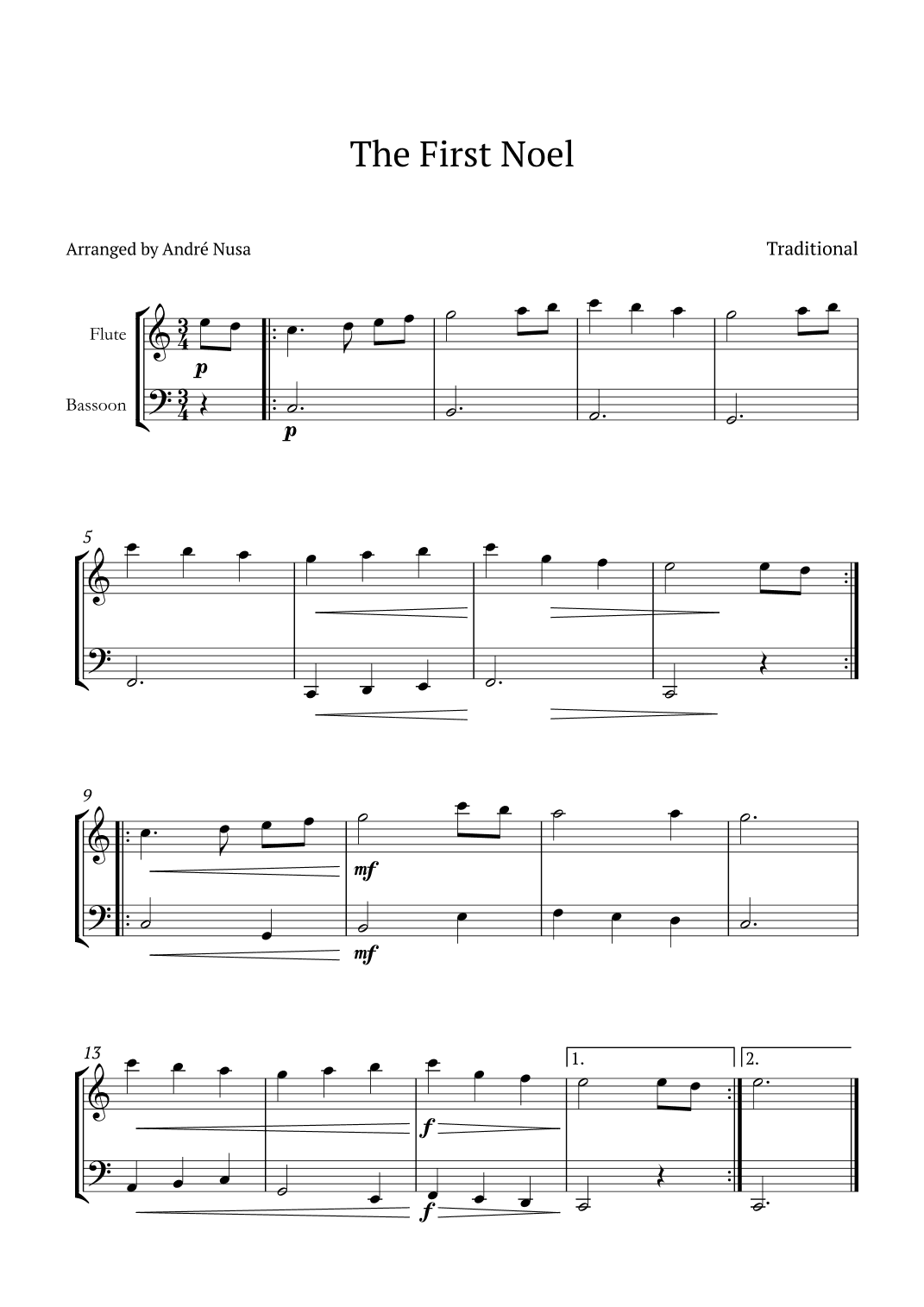 The First Noel (arr. André Nusa)