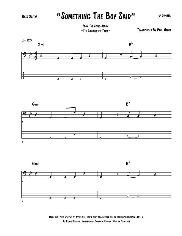 Something The Boy Said (arr. Accubass)