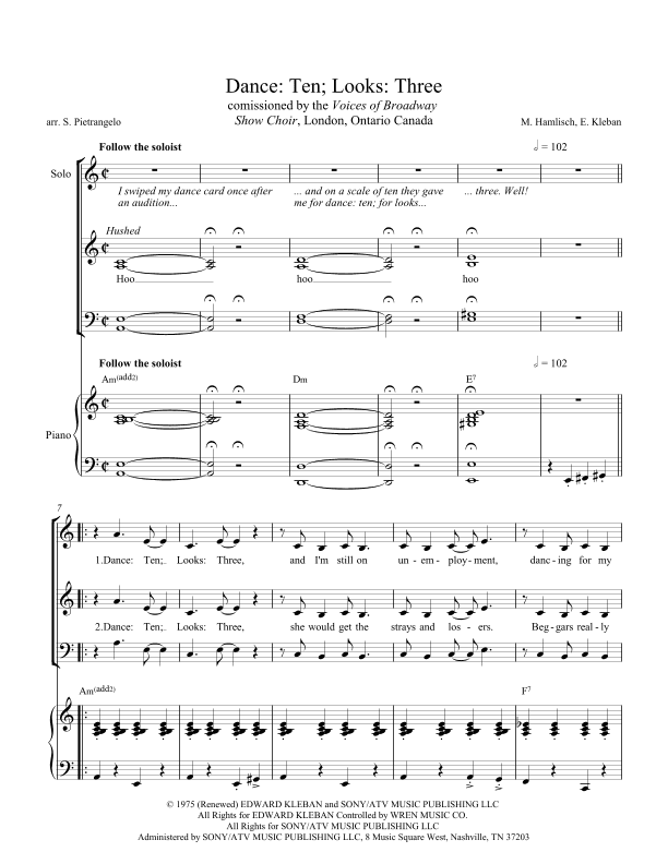 Dance: Ten; Looks: Three (arr. Scott Pietrangelo)