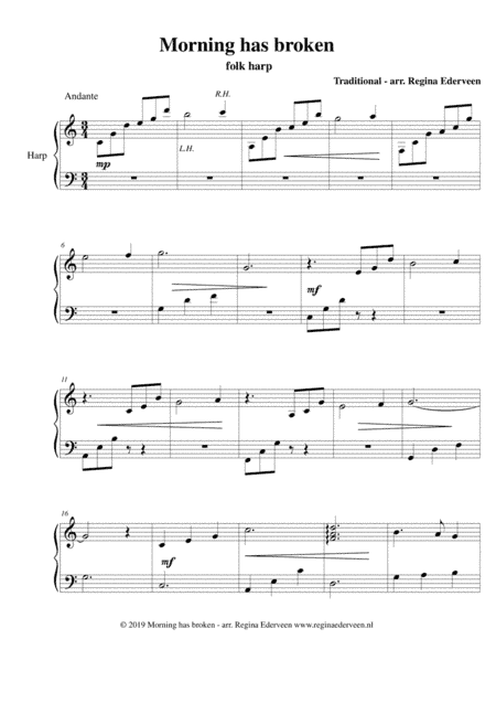 Morning has broken - folk harp solo