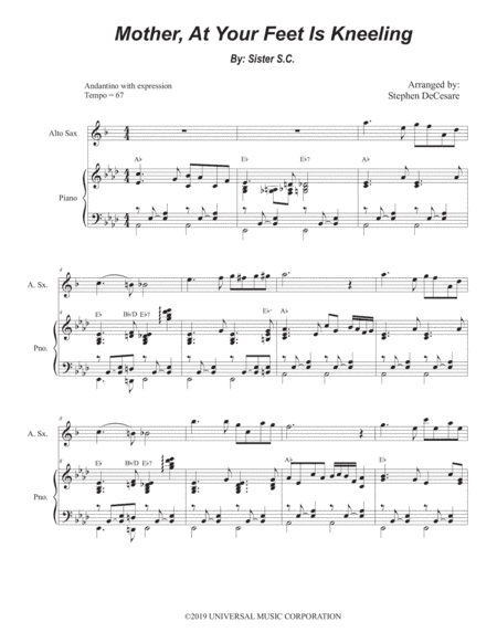 Mother At Your Feet Is Kneeling (arr. Stephen DeCesare)