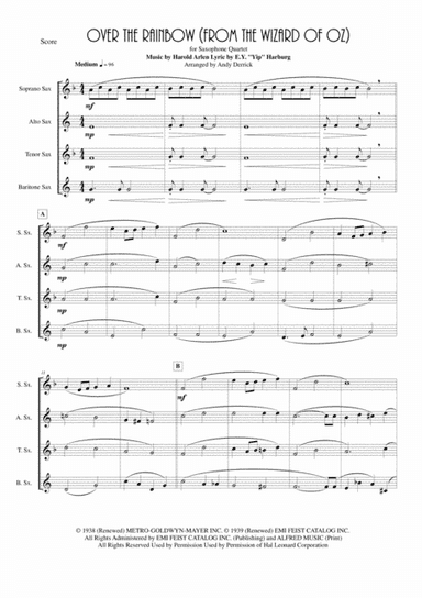 Over The Rainbow (from The Wizard Of Oz) (arr. Andy Derrick)