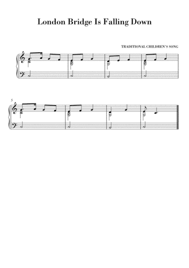 London Bridge Piano & Keyboard (Easy Beginner) with lyrics to sing along (arr. Ahiva Editions)