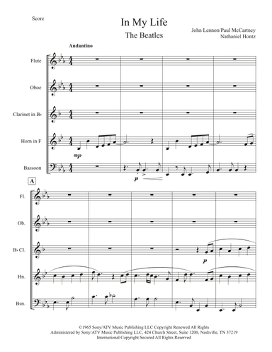 In My Life (arr. Nathaniel Hontz)