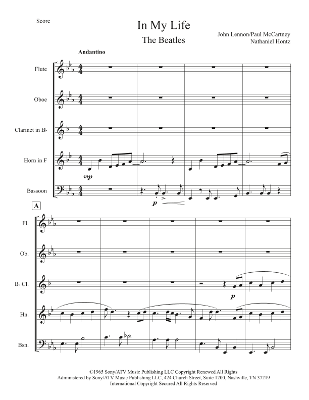 In My Life (arr. Nathaniel Hontz)