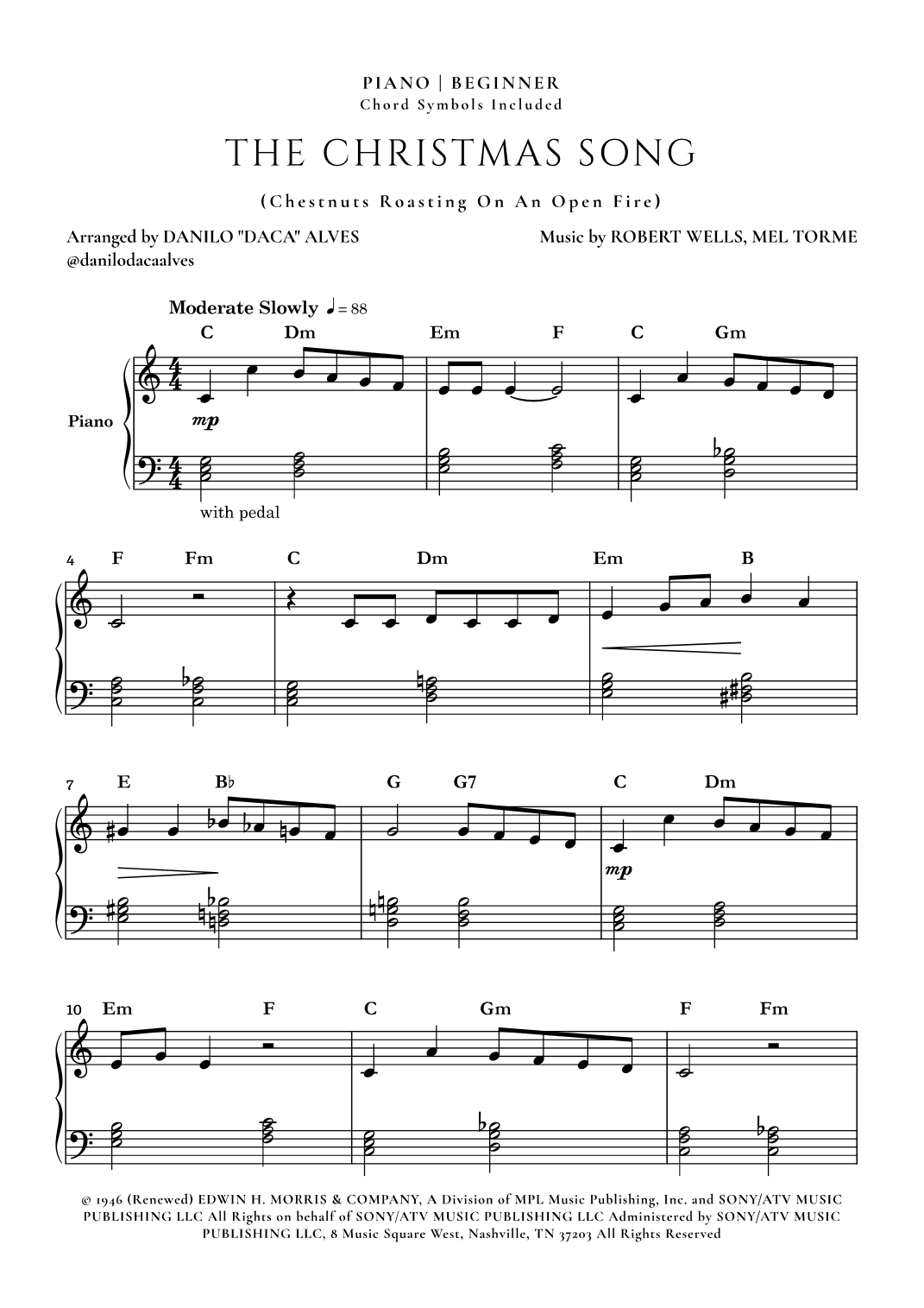 The Christmas Song (chestnuts Roasting On An Open Fire) (arr. Danilo "Daca" Alves)