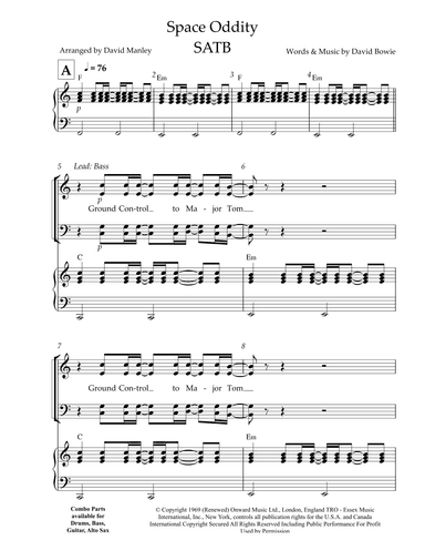 Space Oddity (arr. David Manley)