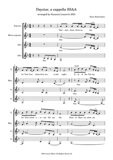 Daystar (arr. Susanna Lausevic)