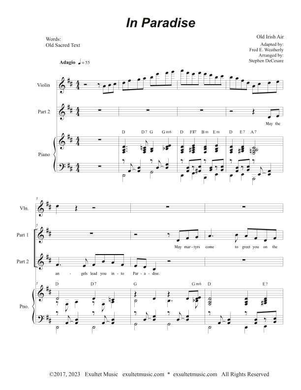 In Paradise (2-part choir) (arr. Stephen DeCesare)
