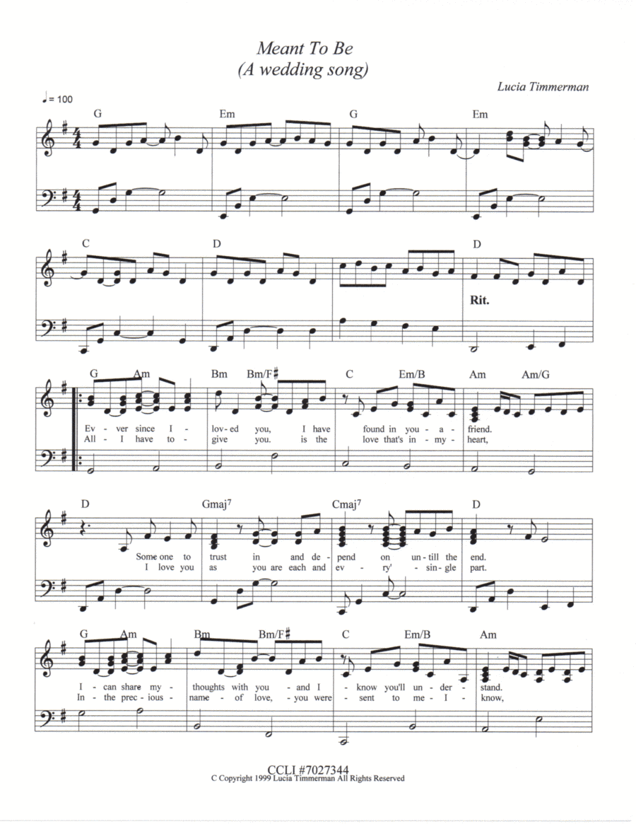Meant To Be (A Wedding Song)