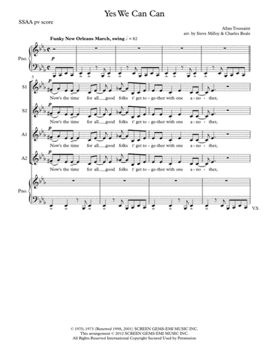 Yes We Can Can (arr. Steve Milloy)