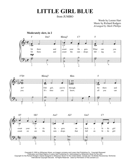 Little Girl Blue from JUMBO (arr. Mark Phillips)