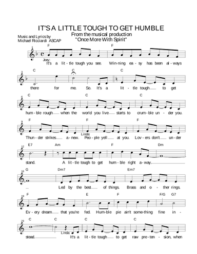 A LITTLE TOUGH TO GET HUMBLE