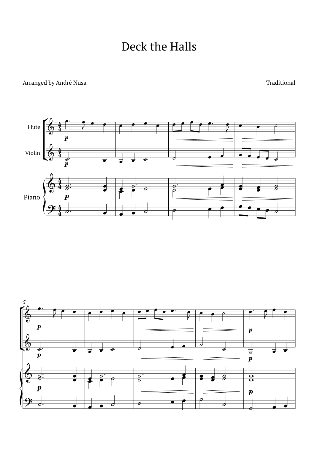 Deck the Halls (arr. André Nusa)
