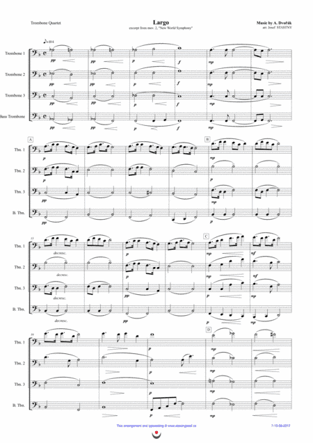 Largo (Dvorák -  New World Symphony) (arr. Josef STASTNY)